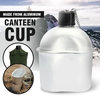 0 8l outdoor sport military aluminum stainless steel water bottle canteen jug army green cloth cover camping picnic tableware