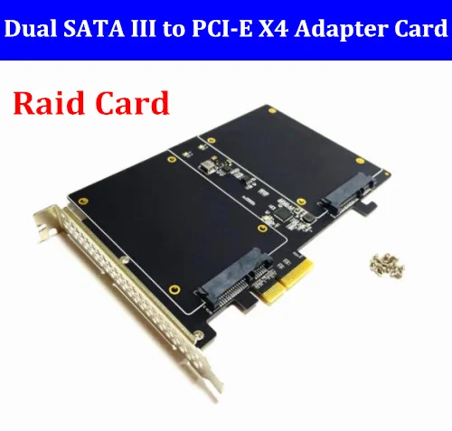 DEBROGLIE new version Dual SATA III to PCI-E X4 Expansion adapter Raid card for PC computer
