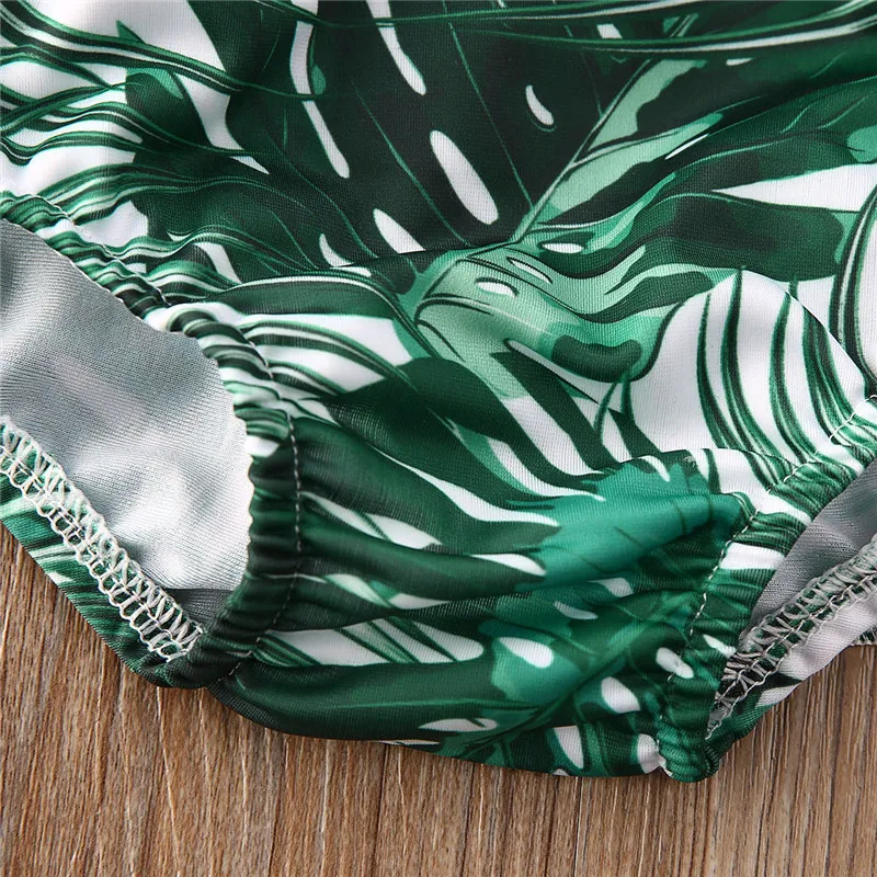 Летний комплект бикини с цветочным принтом для маленьких девочек купальный