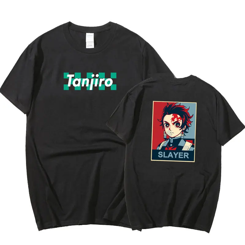 

Anime Demon Slayer Tanjiro nezuko Print T-shirt Summer Harajuku Men's t shirt Short Sleeve ropa de mujer Streetwear off white