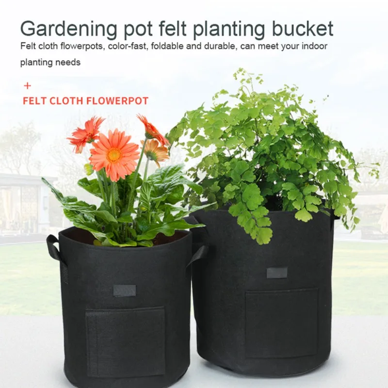 

3-16 Gallon Grow Bags Plant Grow Bags Garden Vegetables Flower Plants Growing Bag With Handles Non-Woven Aeration Fabric Pot Gro