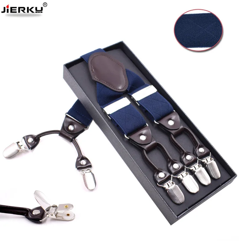 Подтяжки большого размера для мужчин тяжелые штаны с 6 зажимами прочные 3 5 см