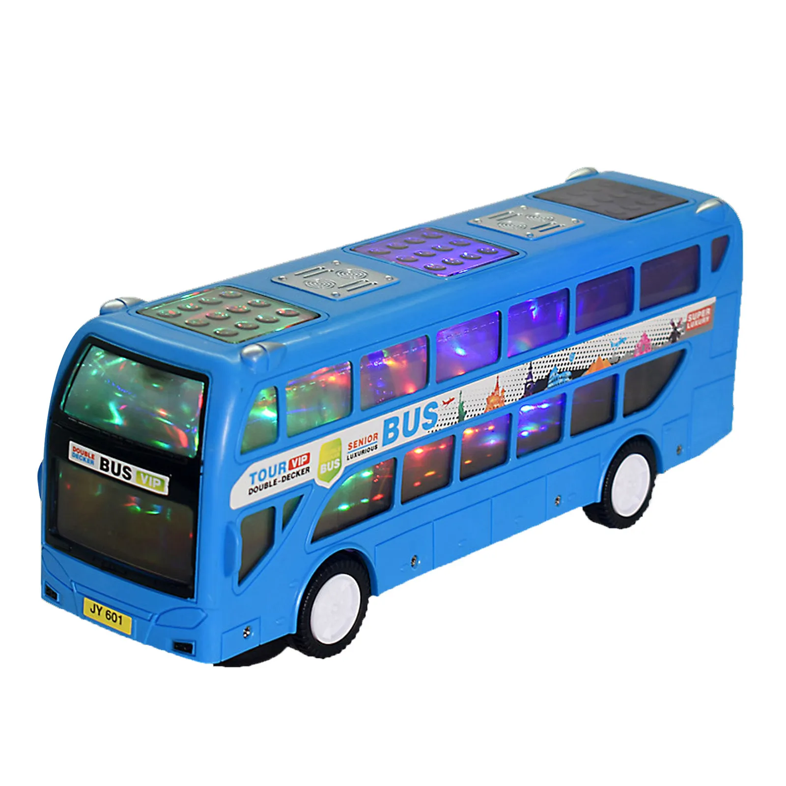 

Simulations 28118CM Electric Car Blue Orange Bus Toys Universal Wheel GM Campus Bus 3D Lights Music Cars Children's Toys Gifts
