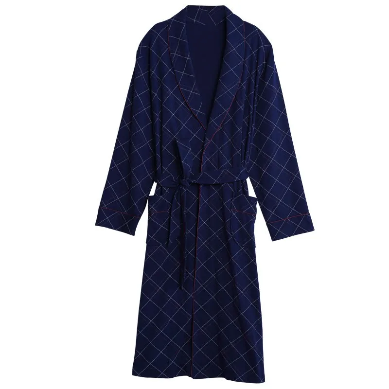 

Cotton Casual Kimono Bathrobe Gown Couple Robe Sleepwear Plaid Women&Men Lovers Sleepdress Autumn Nightwear Home Dressing