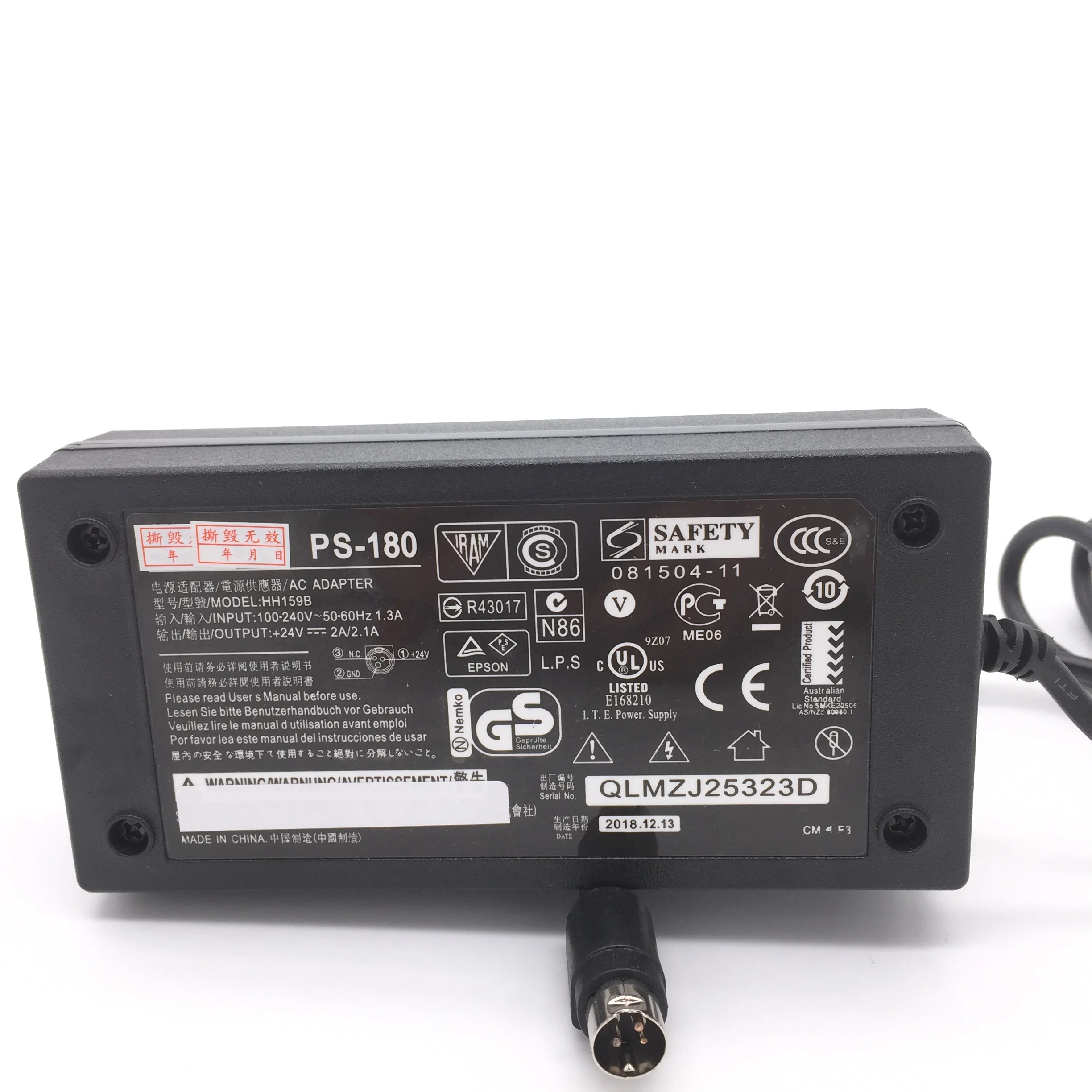 

PS-180 Power Supply Adapter for EPSON T60 T82II T88IV T88V L90 TM-86L 220PB 220PD 288B 288D 330D 330B Tm-u220