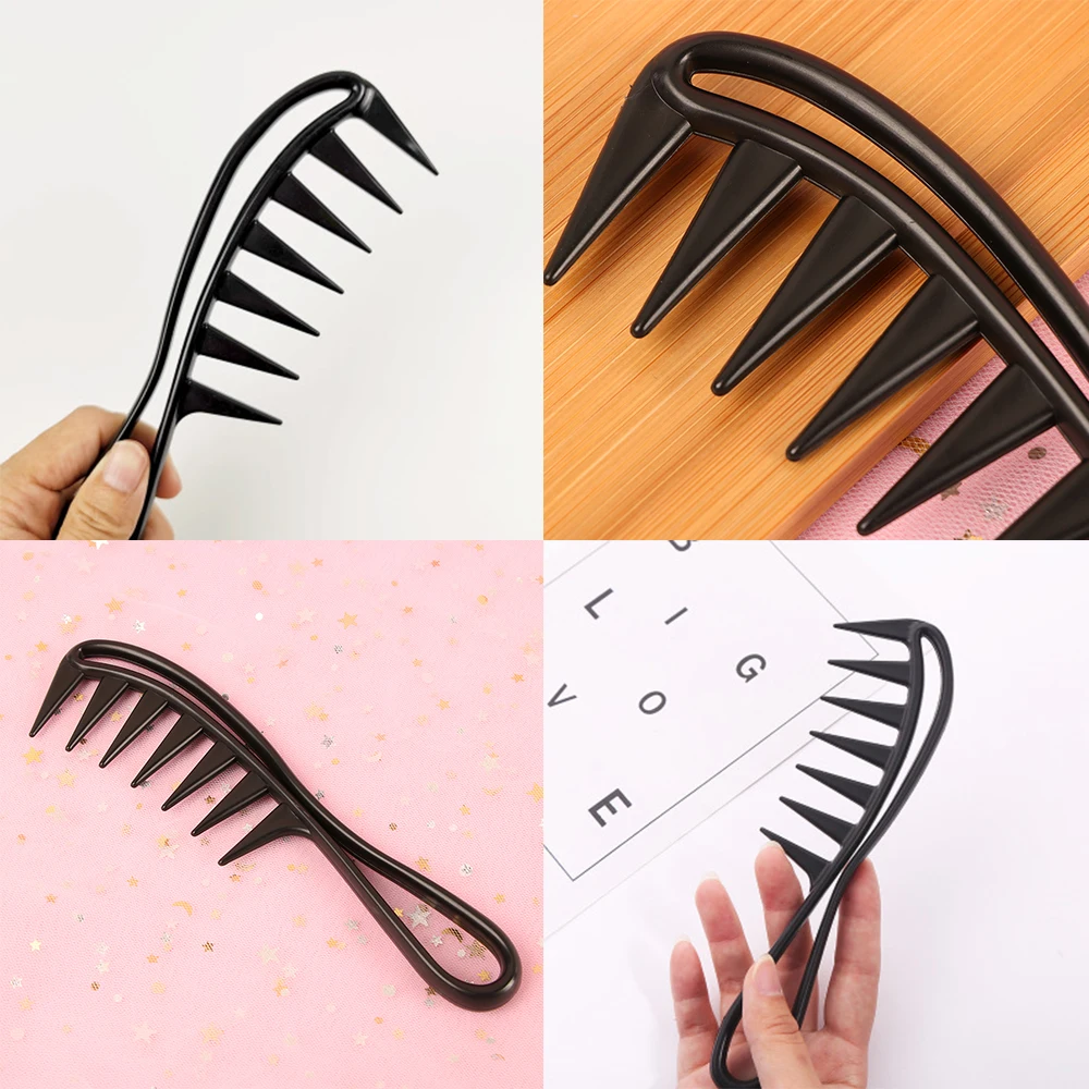 

Wide Tooth Shark Plastic Comb Detangler Curly Hair Salon Hairdressing Comb Massage For Hair Styling Tool