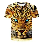 Новинка 2020, крутая забавная Мужская футболка с 3D-принтом животных, леопардовой расцветки, летние топы с коротким рукавом, футболки, модная футболка большого размера, 3D футболки, Топ