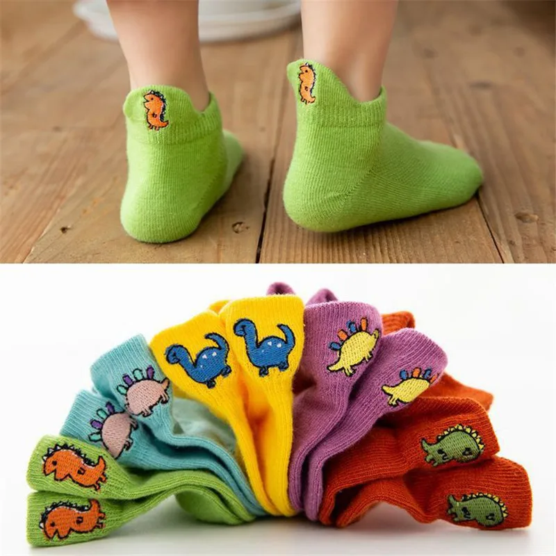 2020 new children's socks spring and summer solid color embroidery boat socks thin mesh baby sock
