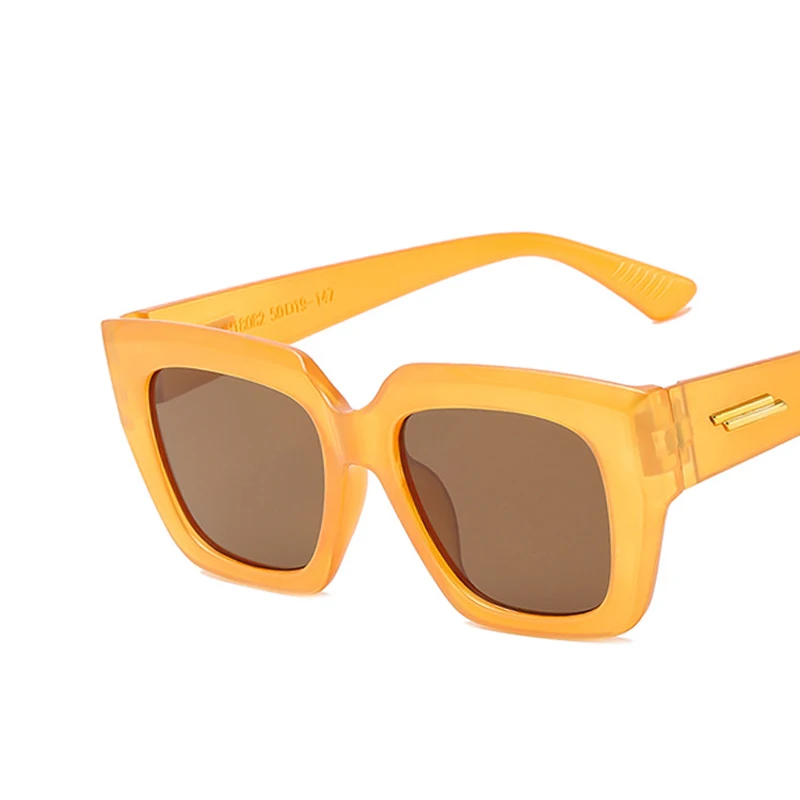 

Солнцезащитные очки в квадратной оправе для мужчин и женщин, модные дизайнерские солнечные аксессуары с защитой UV400, синие, желто-серые линз...