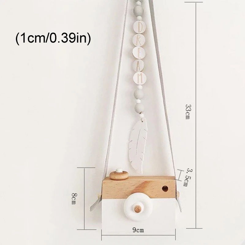 

Hanging Wooden Mini Camera Children Room Photography Prop Decoration Toy Wall Hanging Ornament Gifts