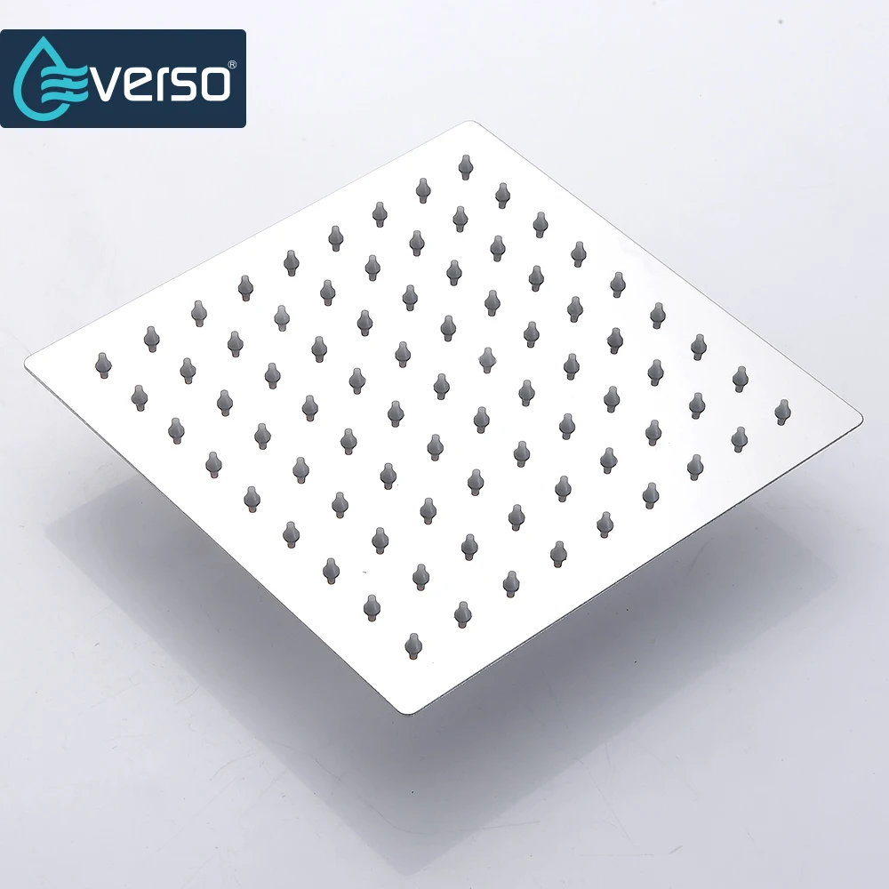 EVERSO хромированная настенная ультратонкая квадратная Лейка для душа 8 дюймов +