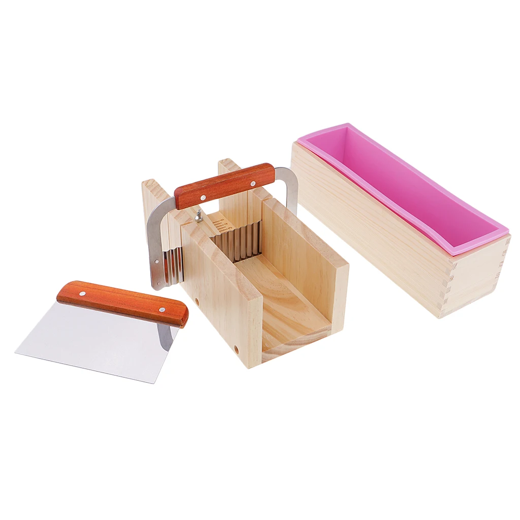 Гибкая силиконовая форма для мыла волнистый и прямой скребок из нержавеющей