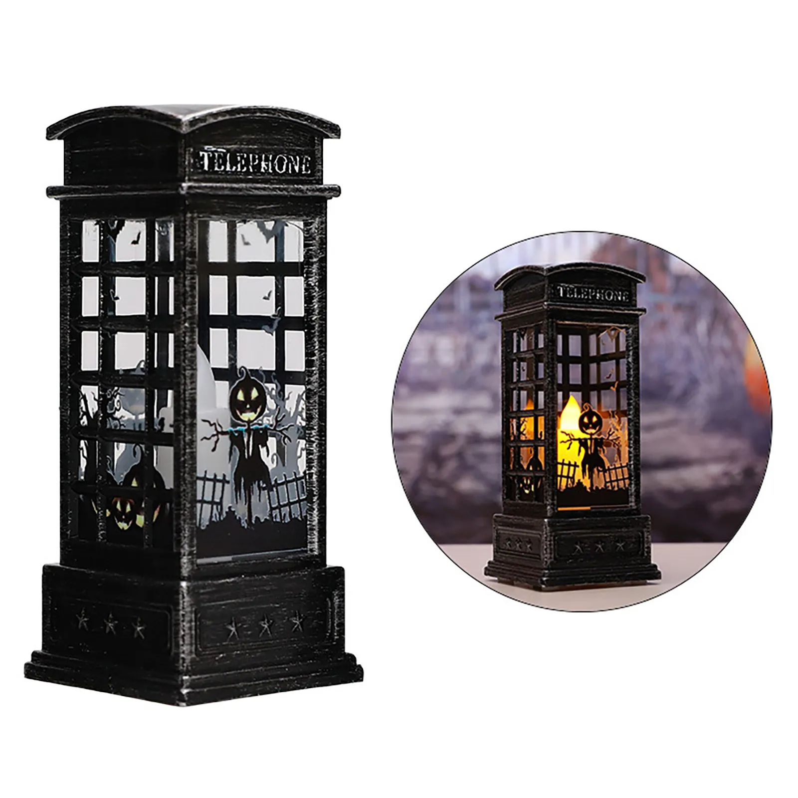 

Lanterns Decorative Mini Candle Lanterns For Decor With Flickering Led Tea Light Wind Lamp Led Electronic Candle Pumpkin Lamp