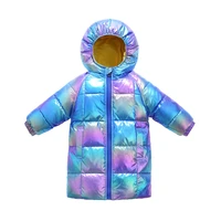 children girl down jackets winter baby long coat boys fashion glossy jackets kids outfit 3 4 5 6 7 8 years old