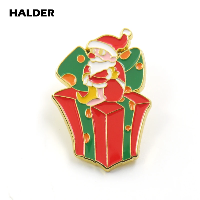BR0022 HALDER Счастливого Рождества где Санта Клаус носки металлическая брошь из