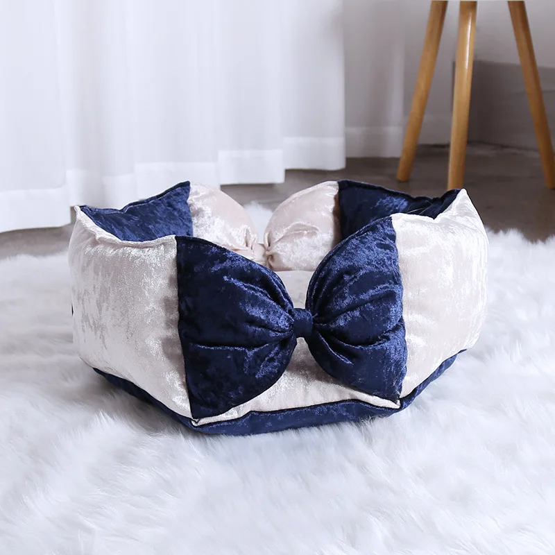 Элегантный Бант кровать для собаки принцессы милый кот гнездо круглая кошки
