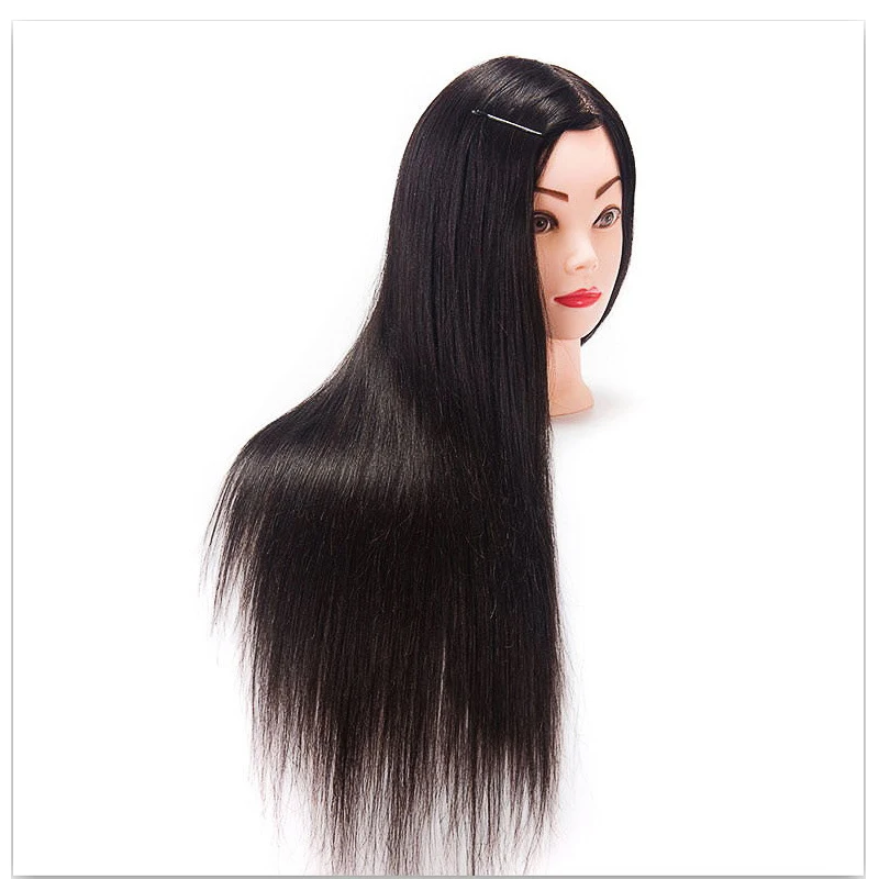 MISSQUEEN 100% Human Hair Training Head Black For Salon Hairdressing Mannequin Professional Perm Bleaching Dyeing |