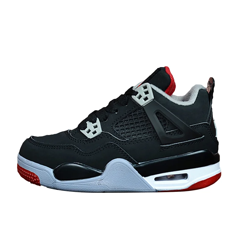 2019 г. Ретро 4 AIR JORDAN детский баскетбол обувь с татуировкой Раптор Черный кот белый