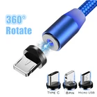 Магнитный кабель Micro USB Type-C для Xiaomi Redmi 9 10X Pro Realme 6s X50 Pro X3, зарядный провод, светодиодный, магнитное зарядное устройство, кабель для передачи данных