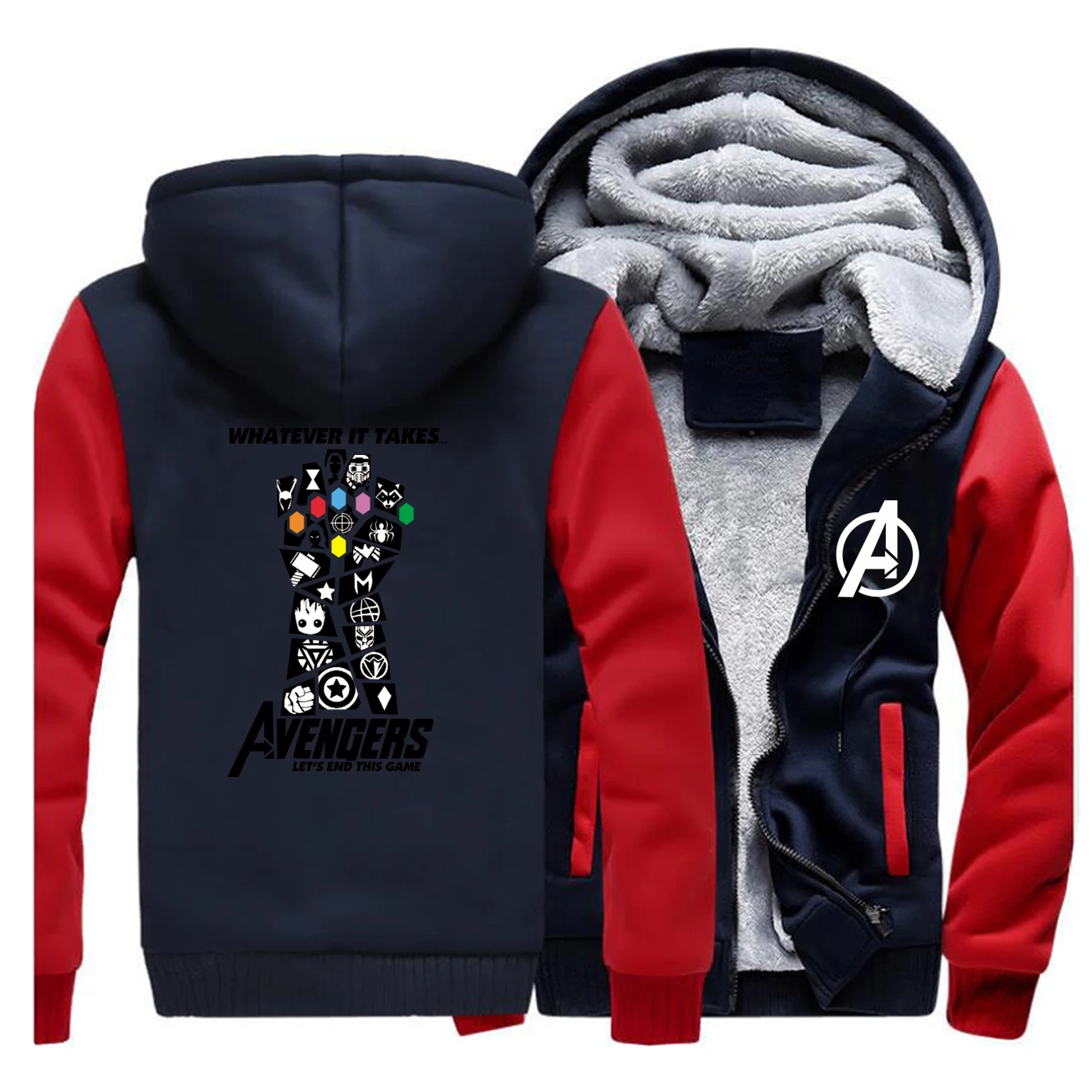 Thanos Infinity Gauntlet куртка Gauntlet бейсбольная Толстовка Мстители мужская Толстовка Зимняя Толстая флисовая куртка спортивная одежда