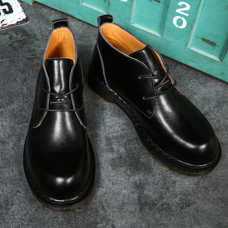 KATESEN/Новинка мужские ботинки из натуральной кожи модные зимние теплые плюшевые