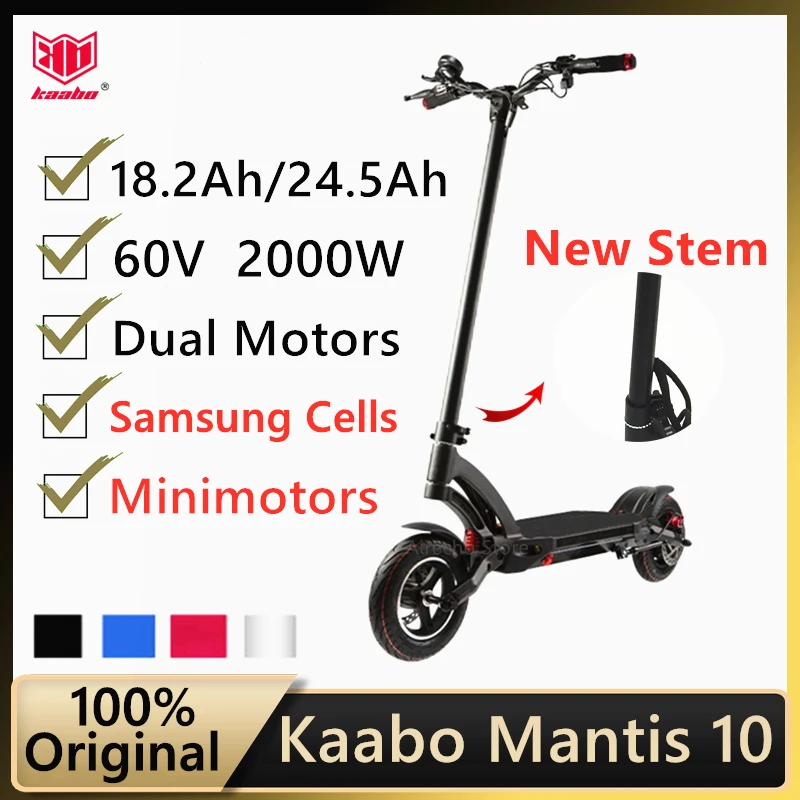 Оригинальный выдвижной скутер Kaabo Mantis 10 PRO 60 В 2000 Ач/Ач аккумулятор Samsung Вт двойной