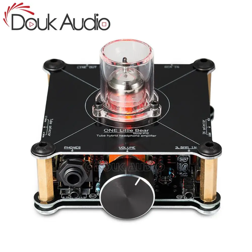 Douk аудио hi-fi мини класс A 12AU7 трубка мульти-гибридный усилитель для наушников Стерео предусилитель маленький медведь P10 домашний усилитель