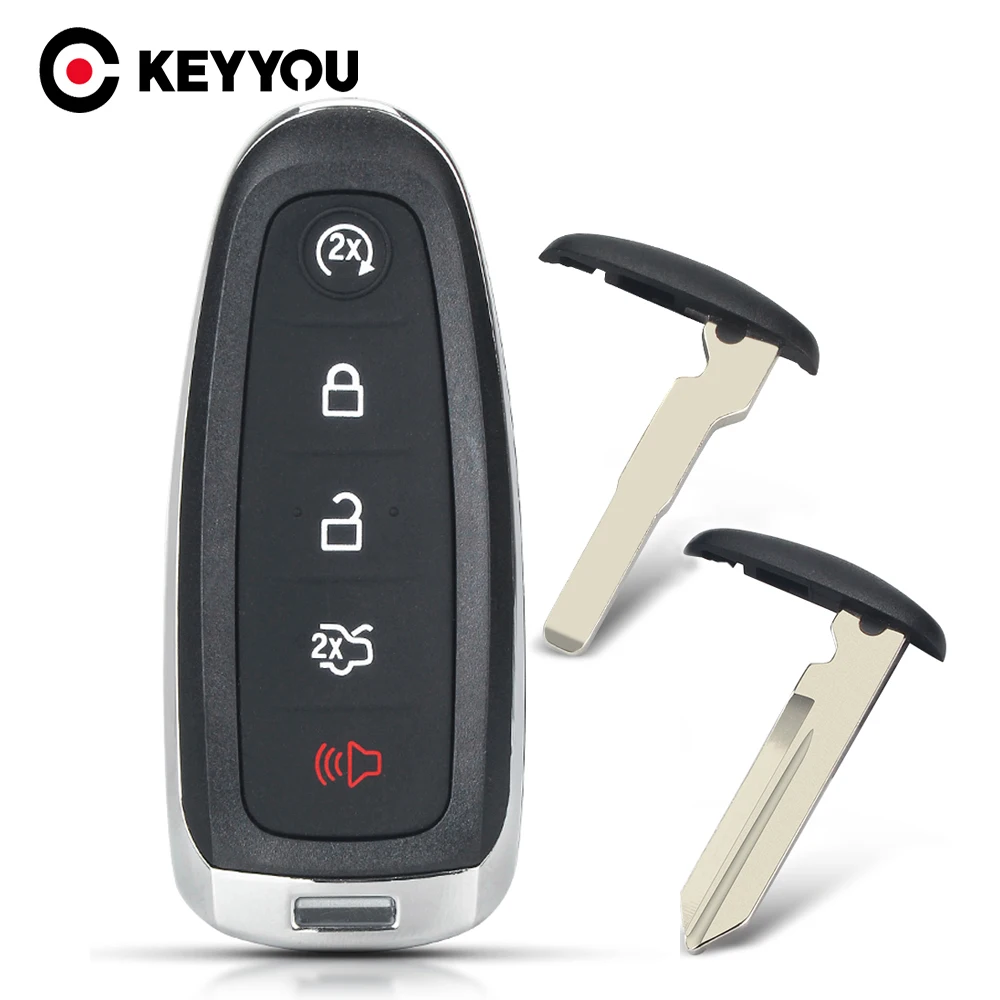 KEYYOU Replacement Remote Key Shell FO38/HU101 Blade 5 Button For Ford Edge Escape Expedition C-max Taurus Flex Focus