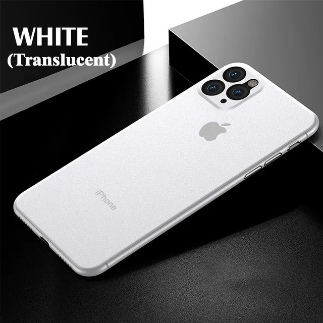 white Роскошный противоударный 0,3 мм ультра тонкий чехол для iphone 11 Pro X XS XR Max матовый чехол из ТПУ для iphone 8 7 6 6s Plus Мягкий чехол - Цвет: white