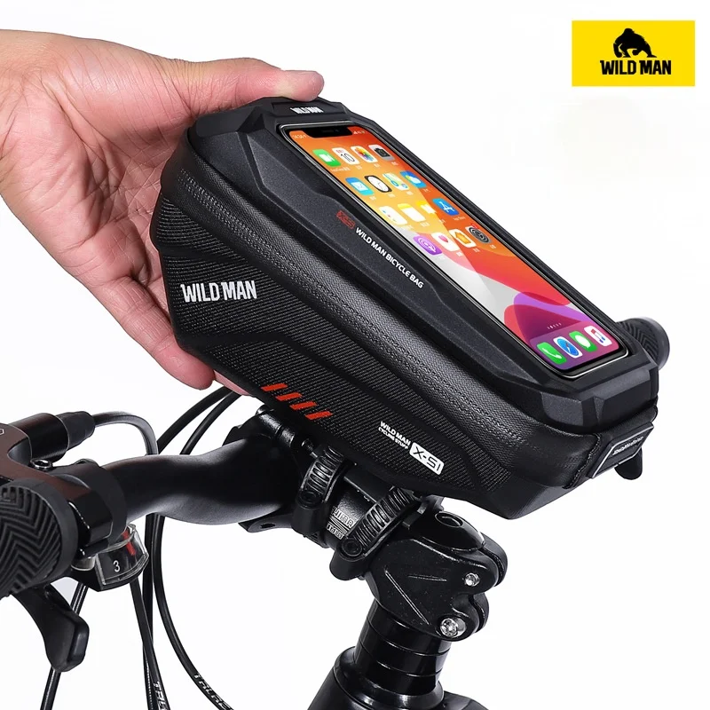 

Wild Man Wild Man Mountain Bike Eva Hard Shell Handle Bag Touch Screen Phone Bag Cross-Border Riding Handle Bar Bag