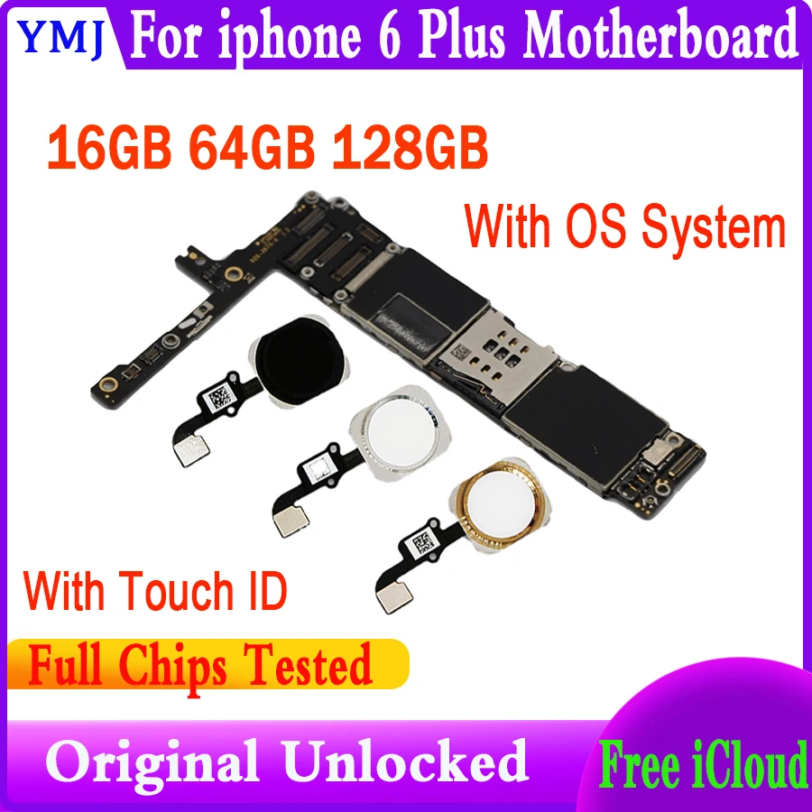 Материнская плата для iPhone 6 Plus с Touch ID/NO ID 100% оригинальные логические платы 5 дюйма