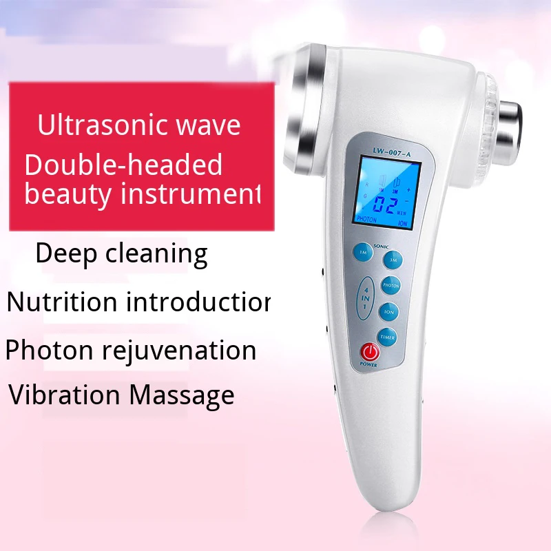 Двойная головка ультразвуковой очиститель лица Электрический Вибрационный