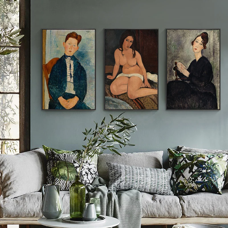 Художественная зона Modigliani настенная живопись Европейский стиль обнаженная