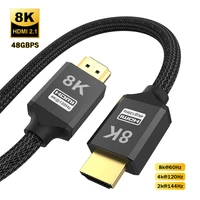 hdmi cable 8k 48gbps 60hz for xiaomi tv box ps4 ps5 cable hdmi 2 1 splitter ultra hd 4k 120hz for xbox series x projectors 5m 3m
