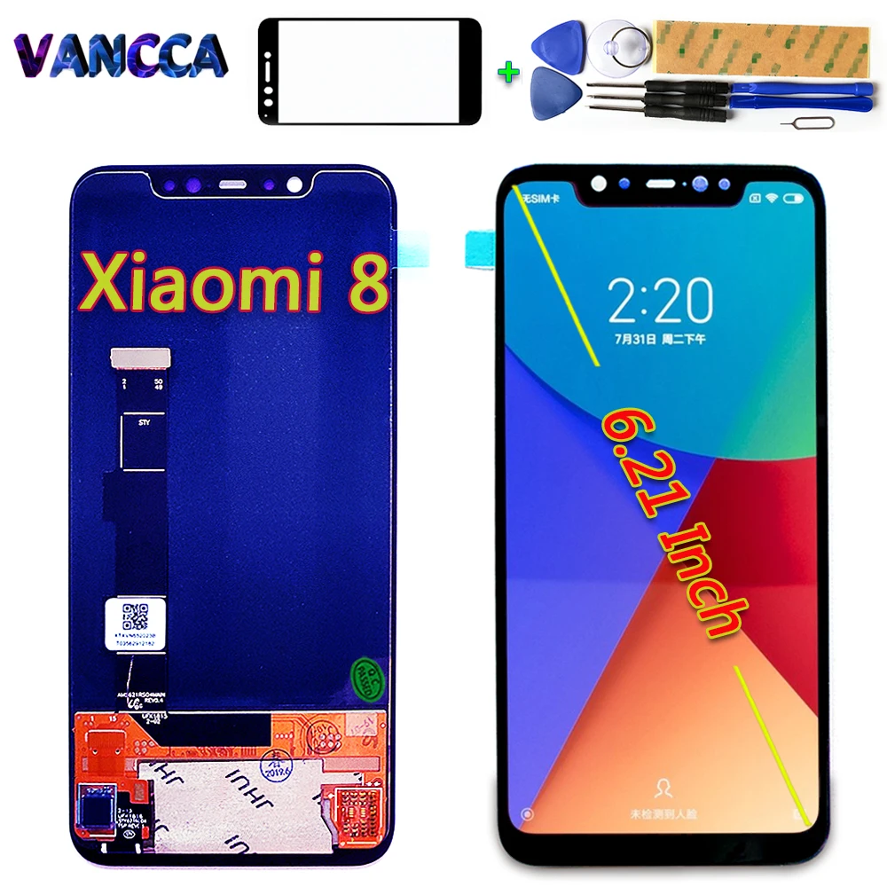 100% протестированный AMOLED ЖК дисплей 6 21 дюйма для Xiaomi mi 8 сенсорный экран