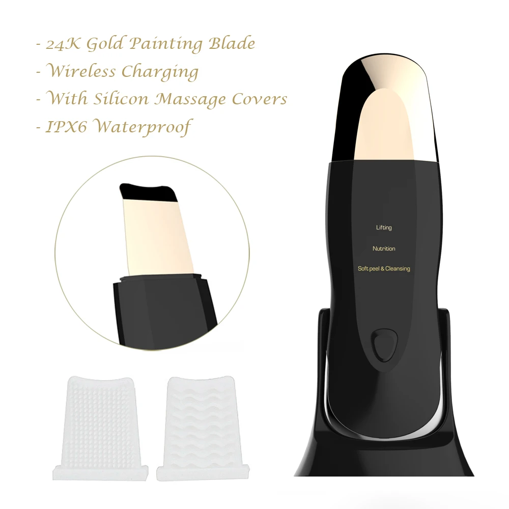 Профессиональный ультразвуковой скребок для кожи лица Ион глубокое очищение