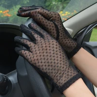hot lady lace sunscreen gloves summer spring women stretch touch screen anti uv slip resistant driving glove breathable lace
