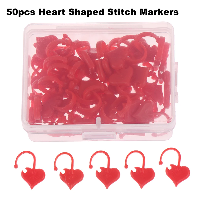 50 шт. в форме сердца маркеры для стежков пластиковые вязания на спицах крючком
