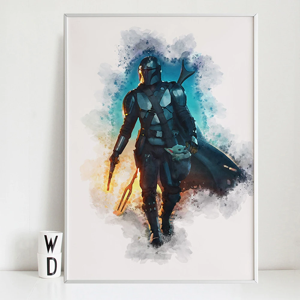 Диснеевские Звездные войны Акварельные картины на холсте настенное Искусство