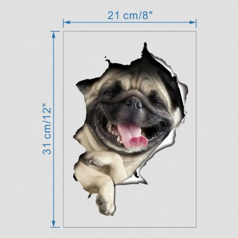 Наклейка на стену для собак DIY 3D наклейки украшения дома французская собака