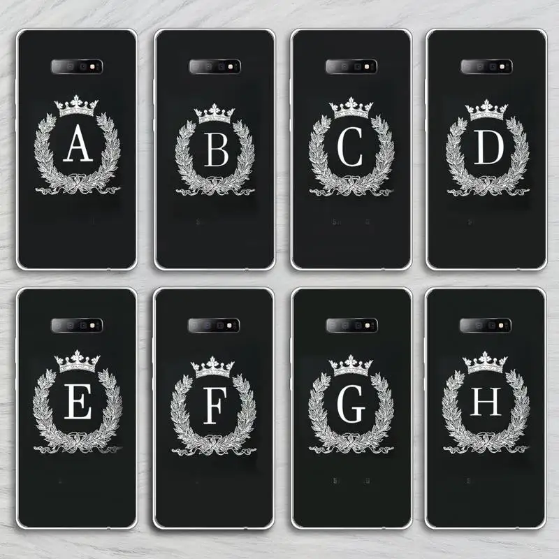 

original Crown Wreath Letters Phone Case Transparent For Samsung Galaxy A S 8 9 10 12 20 21 40 50 52 51 70 71 2019 fe ultra plus