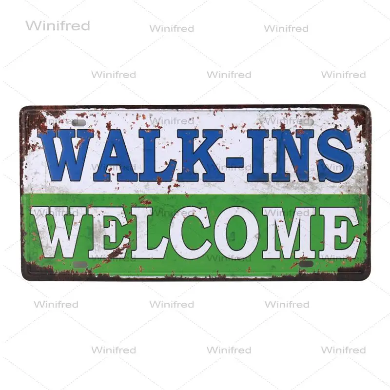 

Welcome/WIFI License Plate Store Wall Decor Casino Tin Sign Vintage Road Guide Metal Signs Painting Plaques Poster Smile