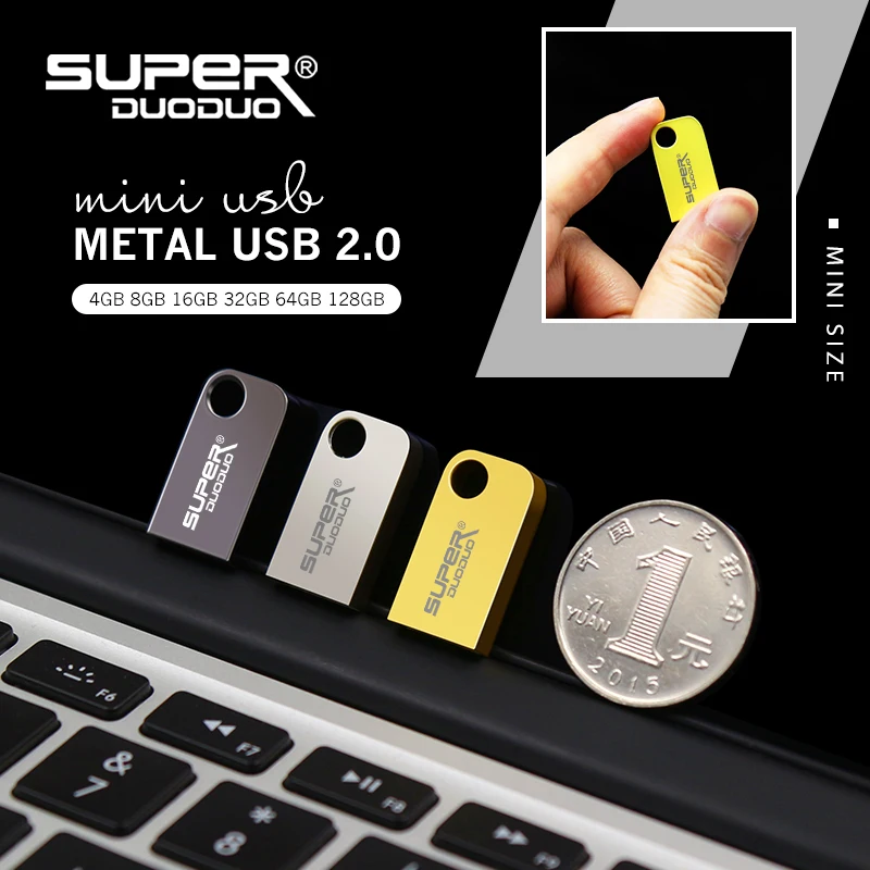 

superduoduo USB flash Drive 128GB 64GB 32GB 16GB 8GB Metal Pen Drive Pendrive 128 64 32 16 8 GB USB Flash Memory Cle USB Stick