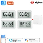 Датчик температуры и влажности Tuya ZigBee для умного дома со светодиодным экраном, хаб шлюза Zigbee для работы с Google Assistant и Tuya