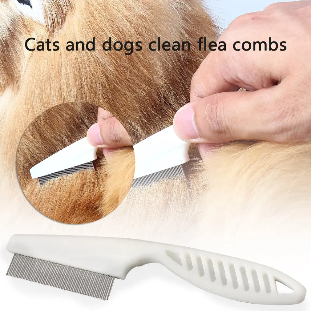 

Pet Dog Hair Flea Comb Stainless Pin Dog Cat Grooming Brush Comb for Head Lice Detection Multifunction Cleaning Tool