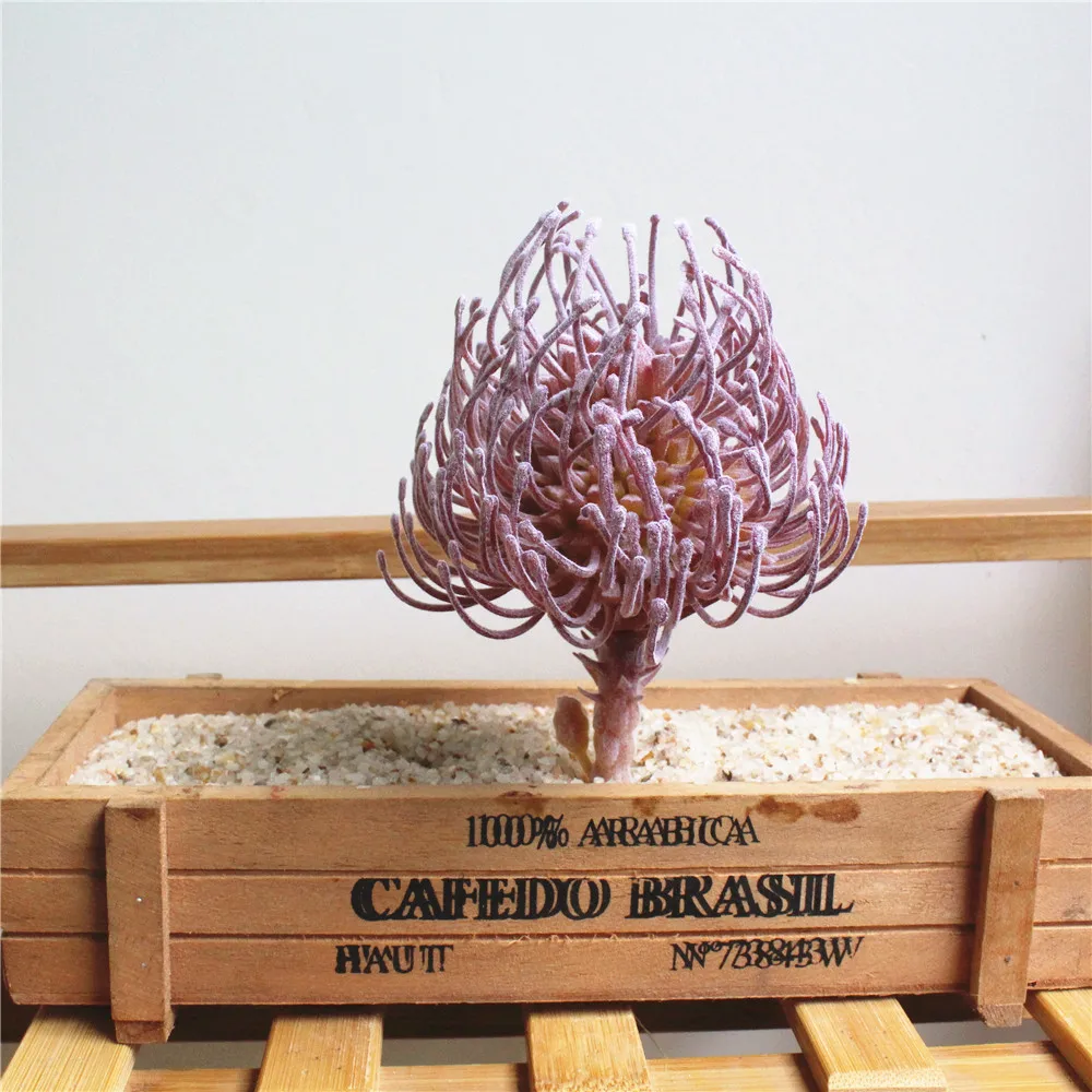 Искусственные суккуленты фиолетовые флокированные украшения для дома и сада