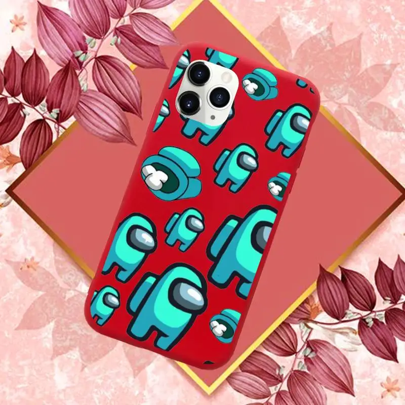 

Among us game Phone Case Red Candy Color for iPhone 11 12 mini pro XS MAX 8 7 6 6S Plus X SE 2020 XR