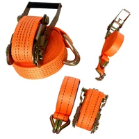 1set high quality ratchet tie down straps with double hook car luggage cargo truck polyster tape auto bundling belt tension rope