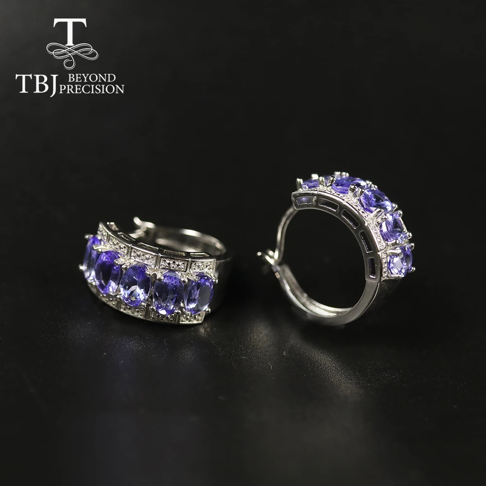 Женские серьги с танзанитовой застежкой TBJ 100% натуральный Танзанит 10 штук