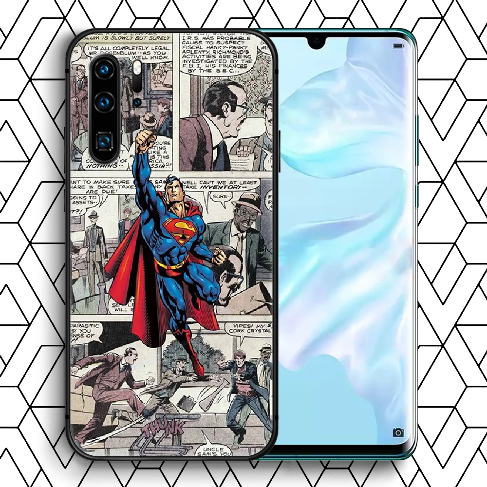 

Supermans Superhero Phone Case For Huawei P Mate 10 20 30 40 Lite Pro smart Z 2019 nova 5t black Cover Luxury Cell Silicone